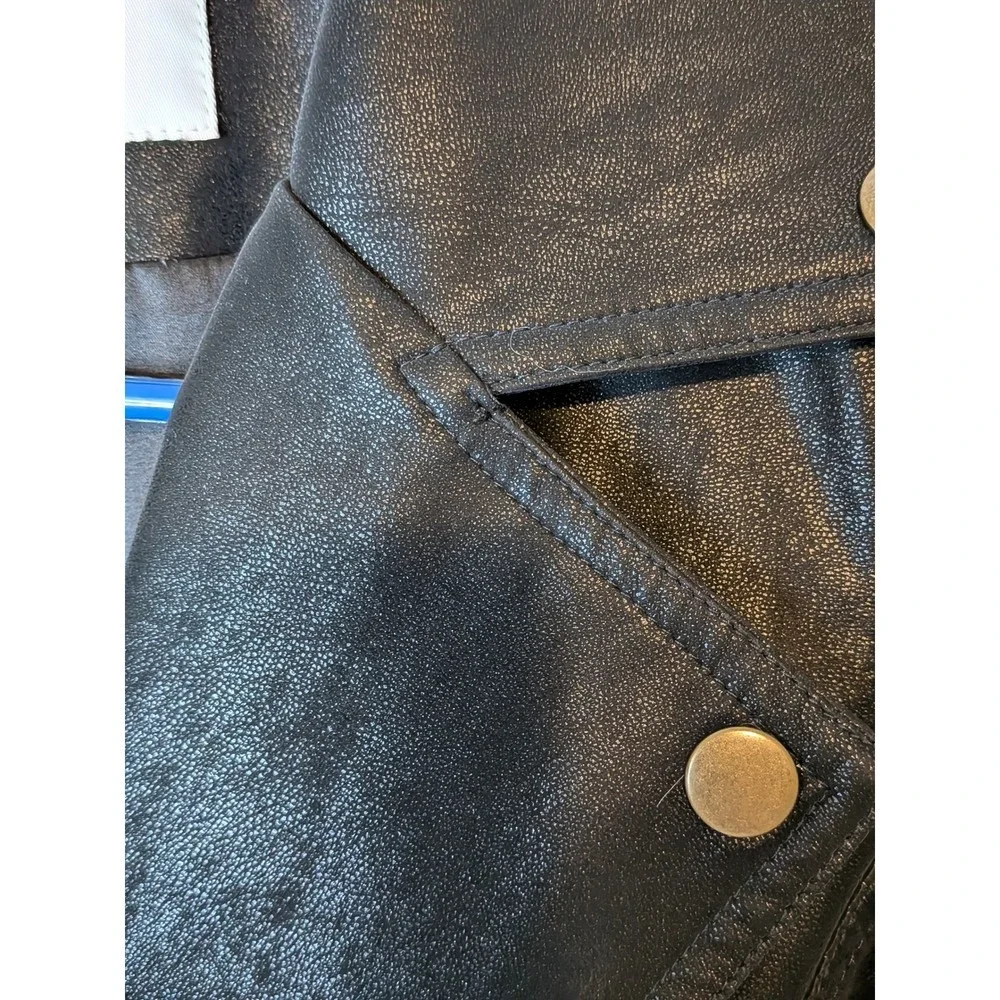 Chelsea & Violet Girls Faux Leather Moto Jacket Black Size L 14‎